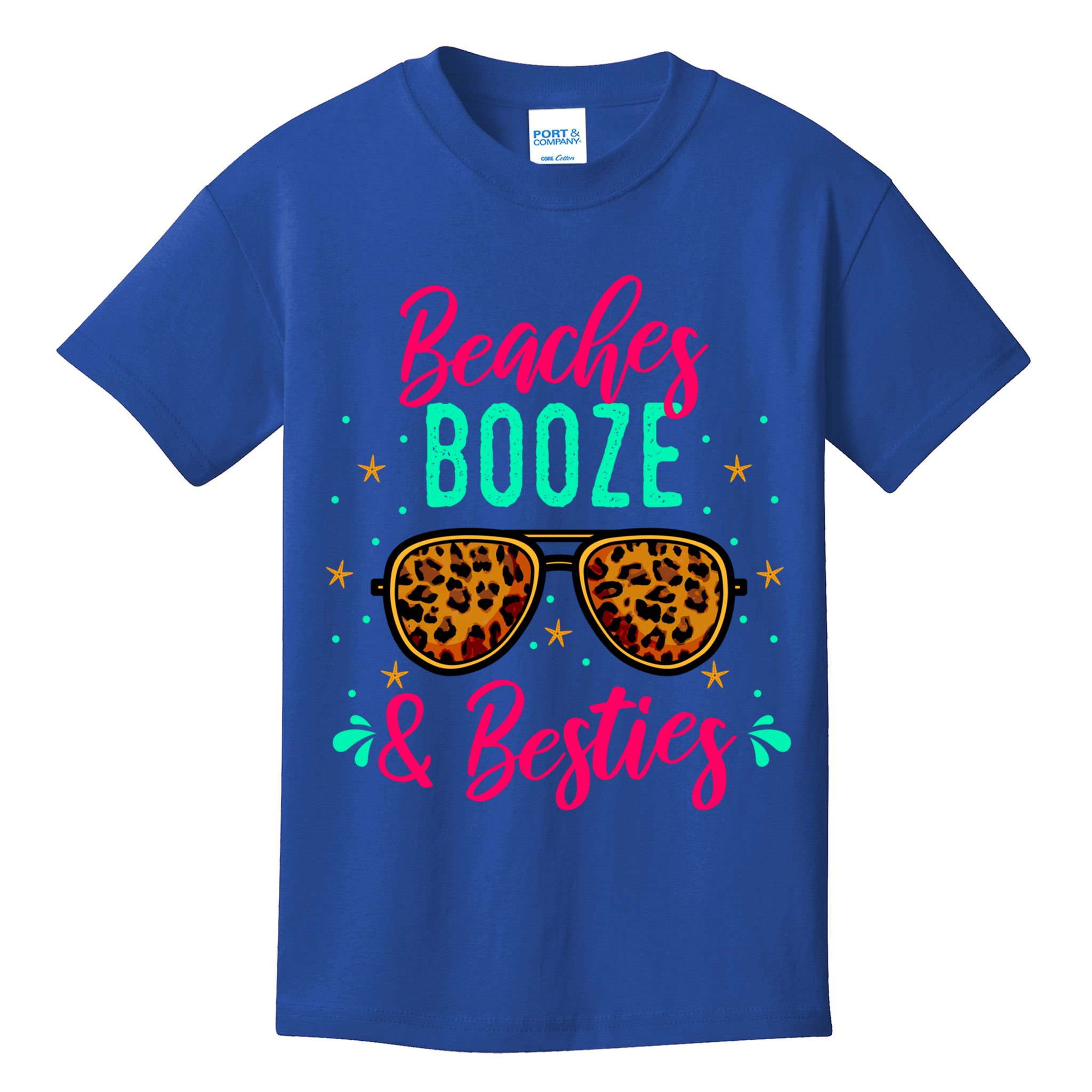 Cute Girls Trip Weekend Vacation Beaches Booze And Besties Gift Kids T-Shirt