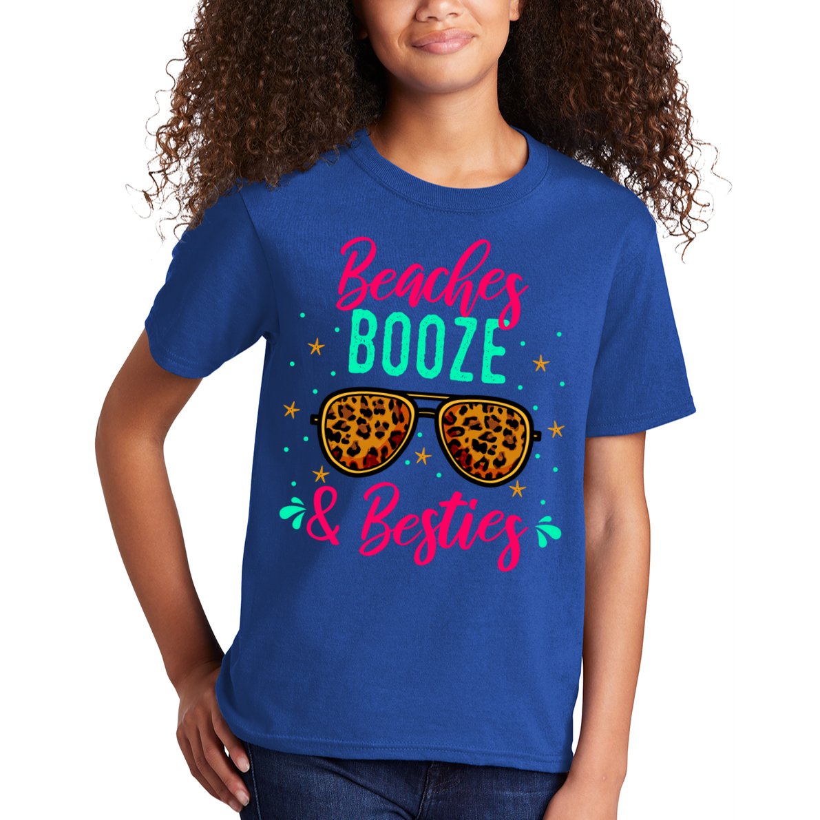Cute Girls Trip Weekend Vacation Beaches Booze And Besties Gift Kids T-Shirt