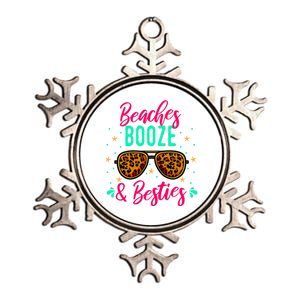 Cute Girls Trip Weekend Vacation Beaches Booze And Besties Gift Metallic Star Ornament