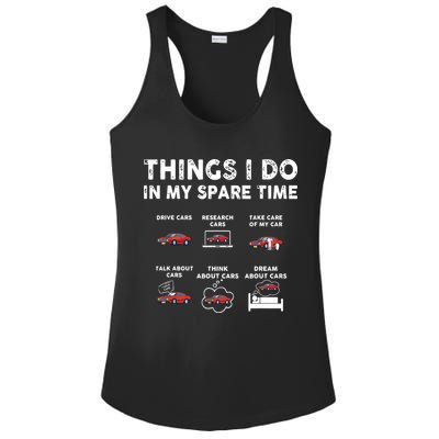Car Guy Things I Do In My Spare Time Funny Muscle Cars Lover Ladies PosiCharge Competitor Racerback Tank