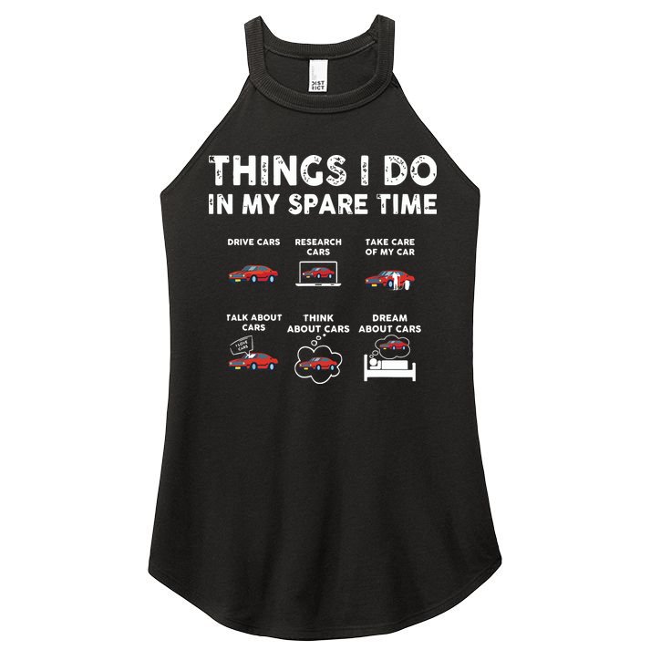 Car Guy Things I Do In My Spare Time Funny Muscle Cars Lover Women's Perfect Tri Rocker Tank