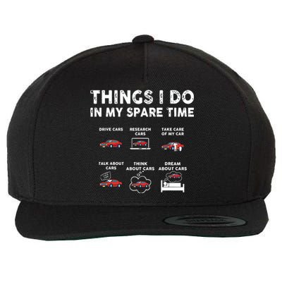 Car Guy Things I Do In My Spare Time Funny Muscle Cars Lover Wool Snapback Cap