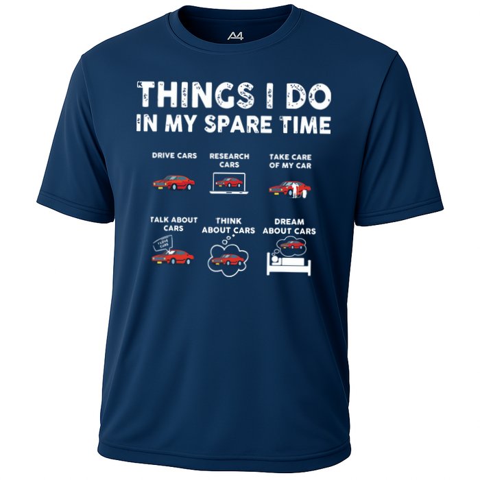 Car Guy Things I Do In My Spare Time Funny Muscle Cars Lover Cooling Performance Crew T-Shirt