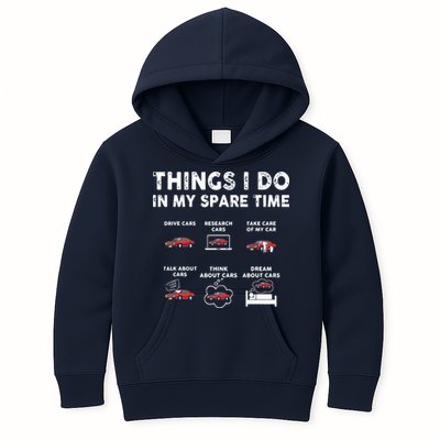 Car Guy Things I Do In My Spare Time Funny Muscle Cars Lover Kids Hoodie