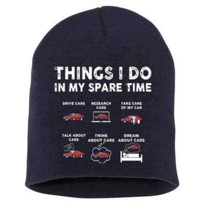 Car Guy Things I Do In My Spare Time Funny Muscle Cars Lover Short Acrylic Beanie