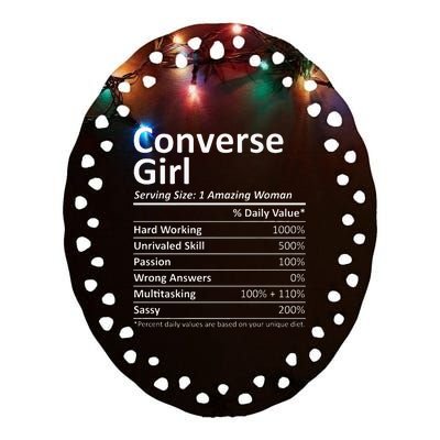 CONVERSE GIRL TX TEXAS Funny City Home Roots USA Gift Ceramic Oval Ornament