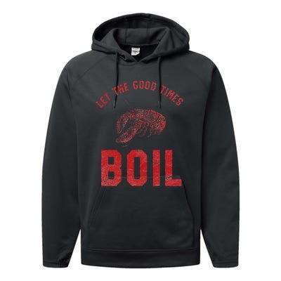 Crawfish Good Times Boil Louisiana Retro Food Festival Performance Fleece Hoodie