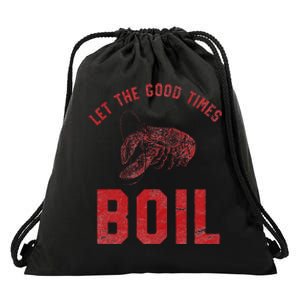 Crawfish Good Times Boil Louisiana Retro Food Festival Drawstring Bag