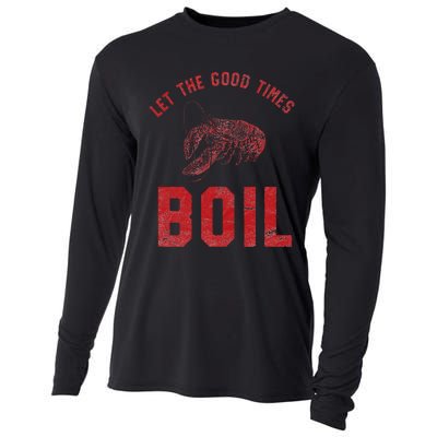 Crawfish Good Times Boil Louisiana Retro Food Festival Cooling Performance Long Sleeve Crew