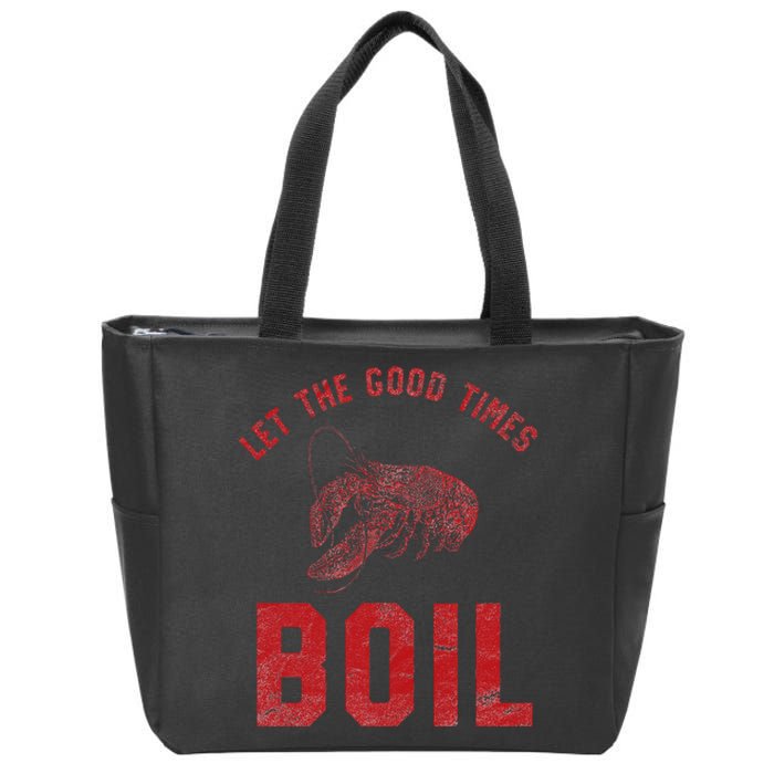 Crawfish Good Times Boil Louisiana Retro Food Festival Zip Tote Bag