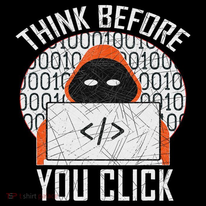 Cybersecurity Gift Think Before You Click 7-Panel Snapback Hat