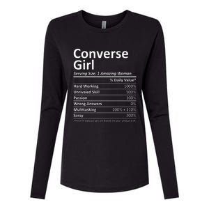 CONVERSE GIRL TX TEXAS Funny City Home Roots USA Gift Womens Cotton Relaxed Long Sleeve T-Shirt