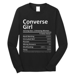 CONVERSE GIRL TX TEXAS Funny City Home Roots USA Gift Long Sleeve Shirt