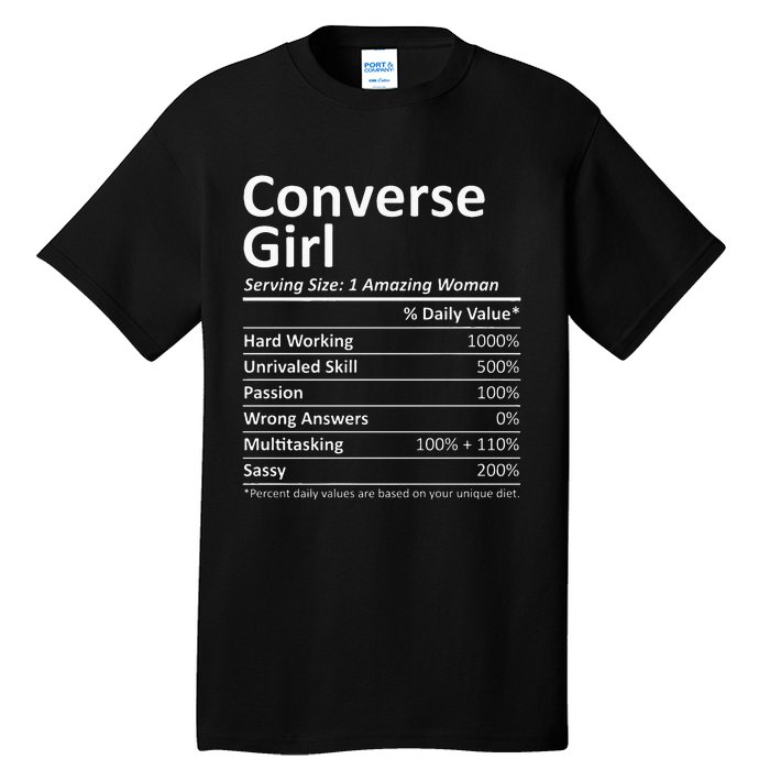 CONVERSE GIRL TX TEXAS Funny City Home Roots USA Gift Tall T-Shirt