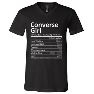 CONVERSE GIRL TX TEXAS Funny City Home Roots USA Gift V-Neck T-Shirt