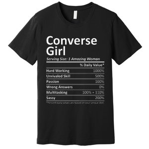 CONVERSE GIRL TX TEXAS Funny City Home Roots USA Gift Premium T-Shirt