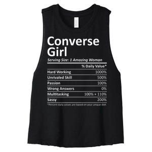 CONVERSE GIRL TX TEXAS Funny City Home Roots USA Gift Women's Racerback Cropped Tank