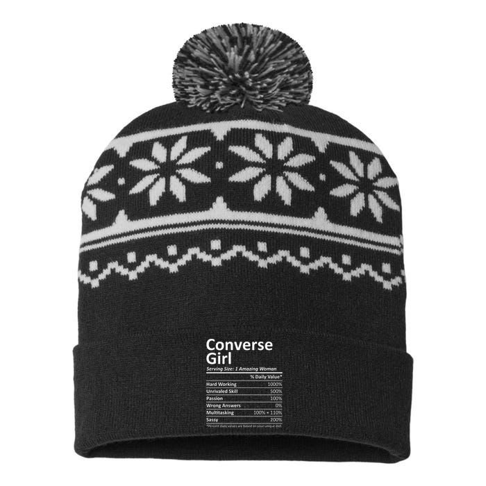 CONVERSE GIRL TX TEXAS Funny City Home Roots USA Gift USA-Made Snowflake Beanie