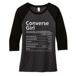 CONVERSE GIRL TX TEXAS Funny City Home Roots USA Gift Women's Tri-Blend 3/4-Sleeve Raglan Shirt