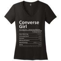 CONVERSE GIRL TX TEXAS Funny City Home Roots USA Gift Women's V-Neck T-Shirt