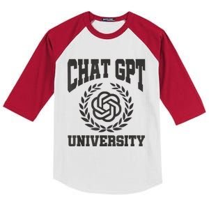 Chat G.P.T University AI Trending Kids Colorblock Raglan Jersey