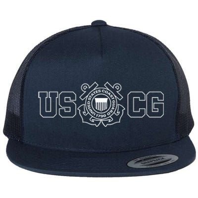 Coast Guard USCG Coast Guardsmen Flat Bill Trucker Hat