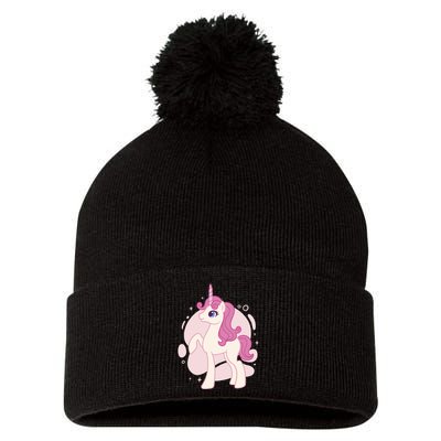 Cute Girly Unicorn Pom Pom 12in Knit Beanie
