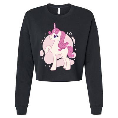Cute Girly Unicorn Cropped Pullover Crew