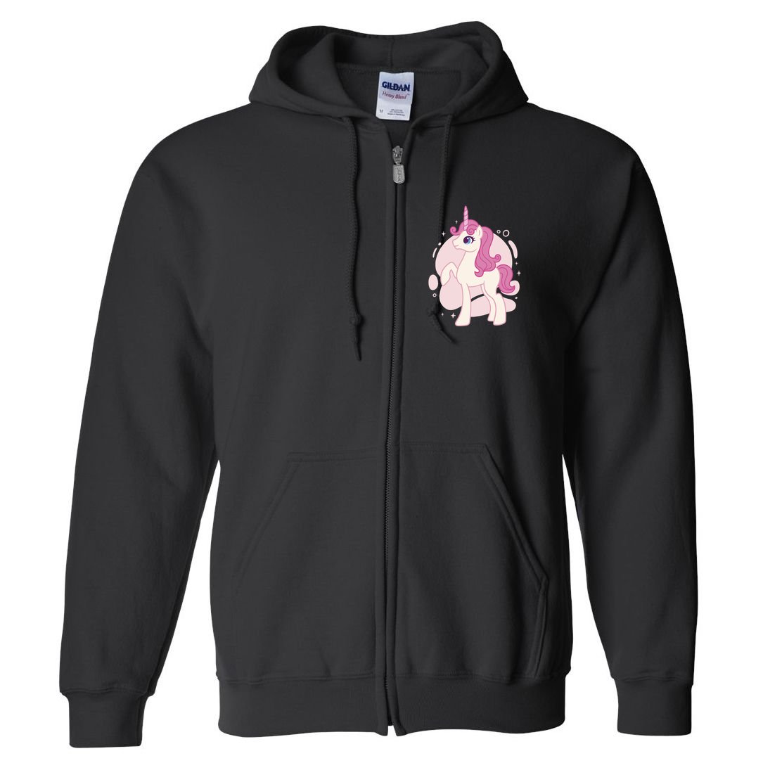Cute Girly Unicorn Full Zip Hoodie