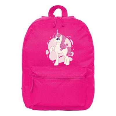 Cute Girly Unicorn 16 in Basic Backpack