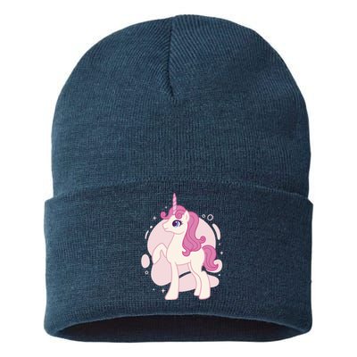 Cute Girly Unicorn Sustainable Knit Beanie