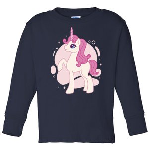 Cute Girly Unicorn Toddler Long Sleeve Shirt