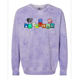 Cute Geometry Video Game  Funny Graphic Birthday Gifts Colorblast Crewneck Sweatshirt