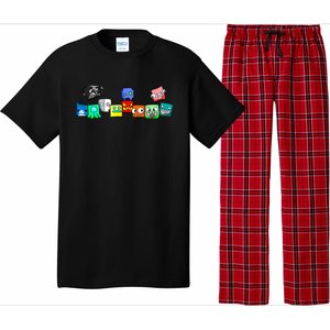 Cute Geometry Video Game  Funny Graphic Birthday Gifts Pajama Set