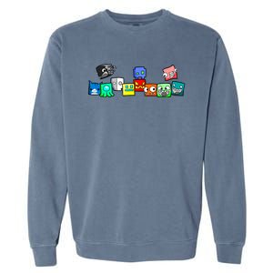 Cute Geometry Video Game  Funny Graphic Birthday Gifts Garment-Dyed Sweatshirt