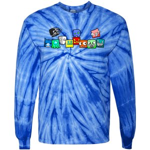 Cute Geometry Video Game  Funny Graphic Birthday Gifts Tie-Dye Long Sleeve Shirt