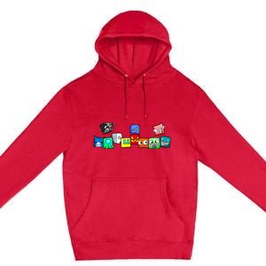 Cute Geometry Video Game  Funny Graphic Birthday Gifts Premium Pullover Hoodie