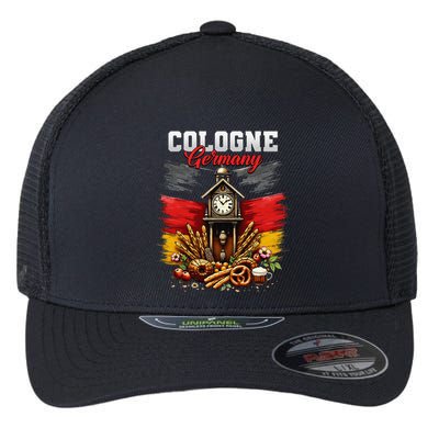 Cologne Germany Vacation Travel Souvenir German Flag Flexfit Unipanel Trucker Cap