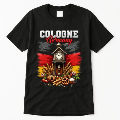 Cologne Germany Vacation Travel Souvenir German Flag Tall T-Shirt
