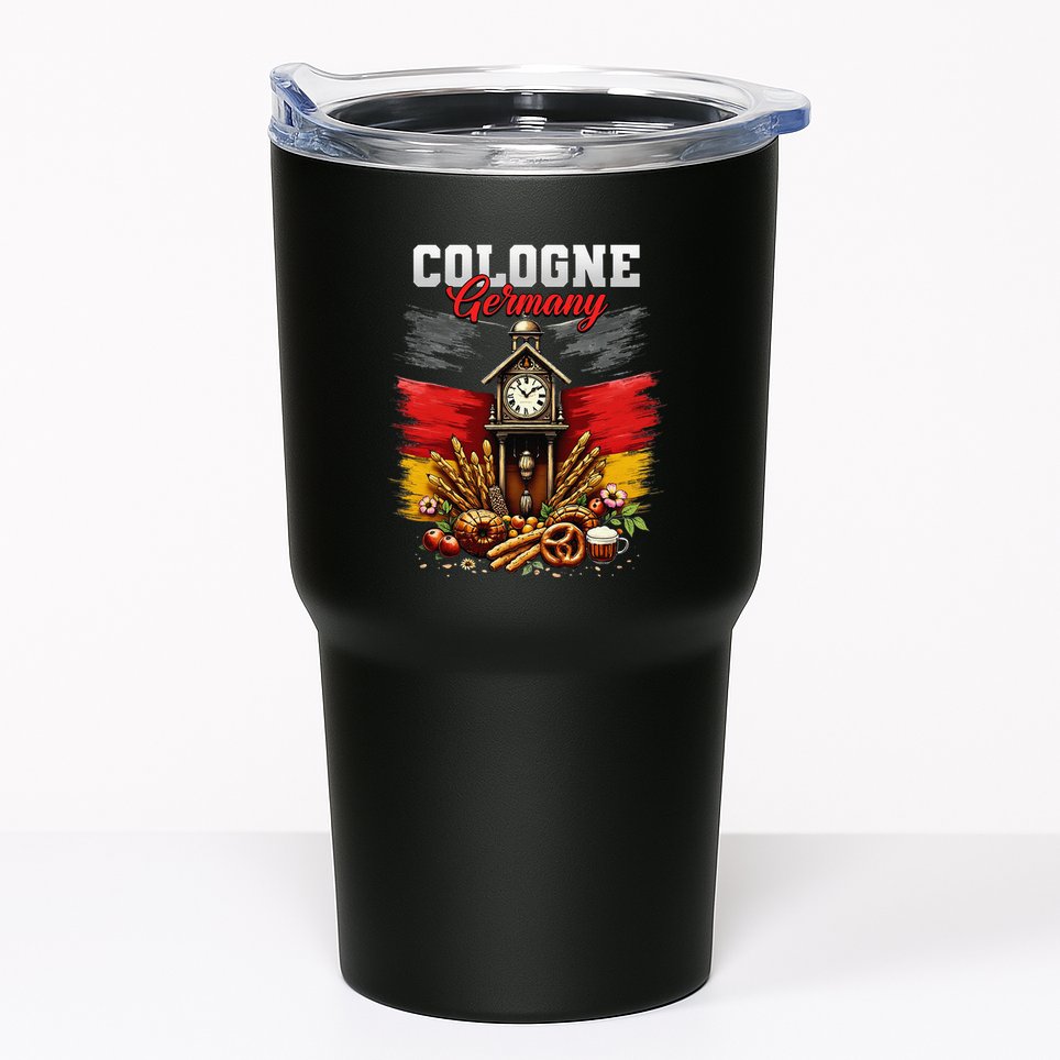 Cologne Germany Vacation Travel Souvenir German Flag Tumbler