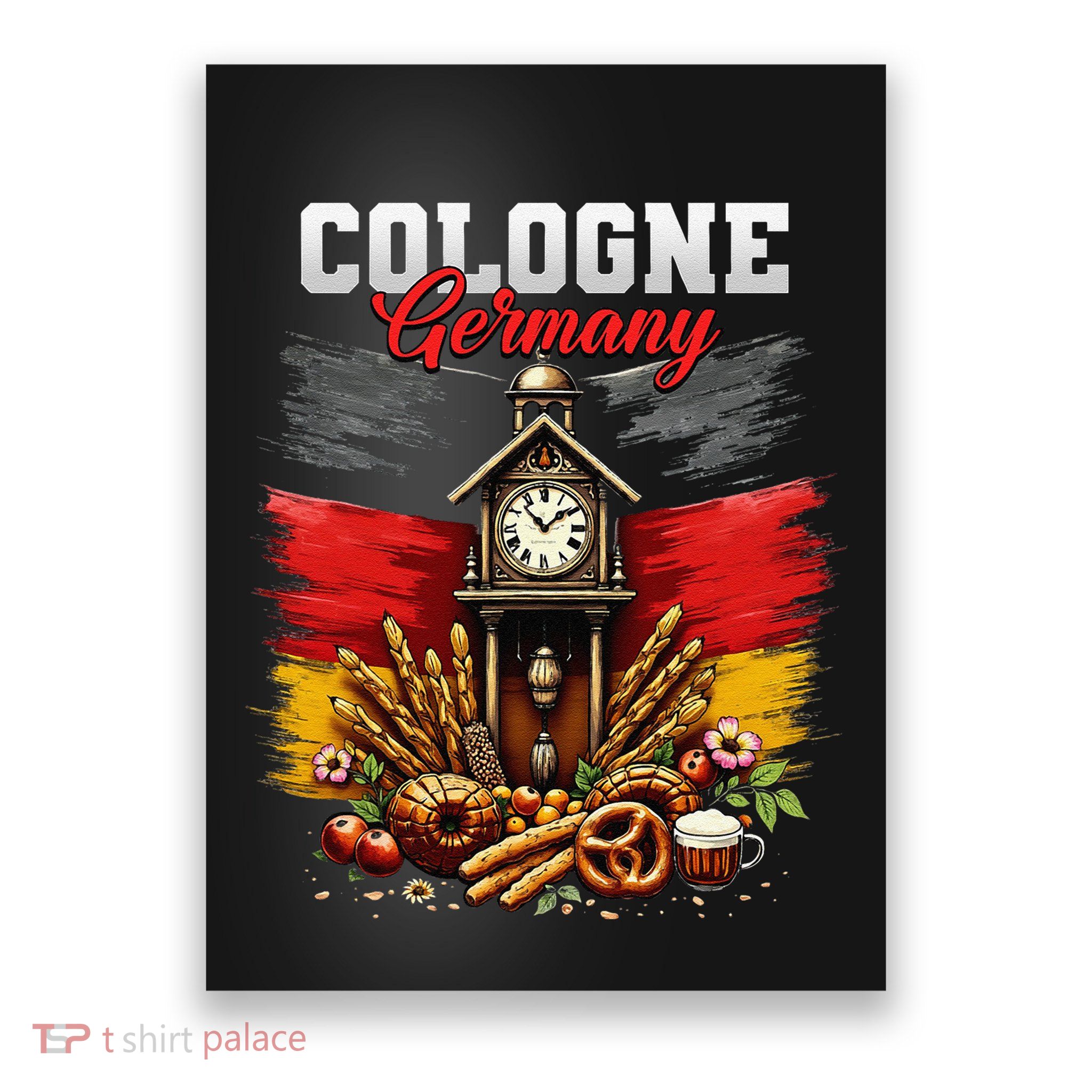 Cologne Germany Vacation Travel Souvenir German Flag Poster