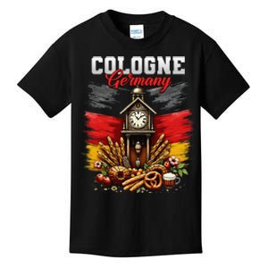 Cologne Germany Vacation Travel Souvenir German Flag Kids T-Shirt