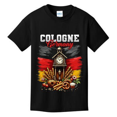 Cologne Germany Vacation Travel Souvenir German Flag Kids T-Shirt