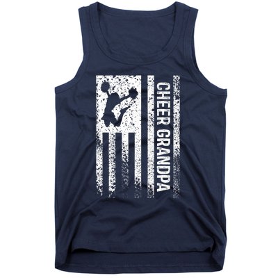 Cheer Grandpa Vintage American Flag Cheerleader Squad Tank Top