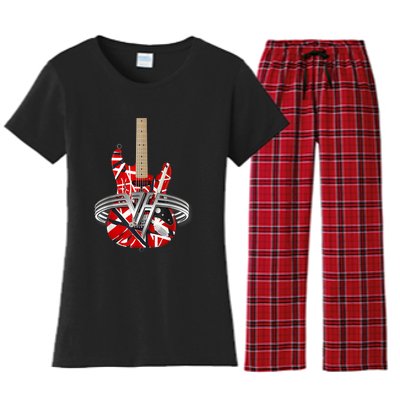 Classic Guitar Vintage Tee 1960s Outfits Women's Flannel Pajama Set