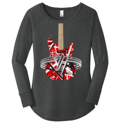 Classic Guitar Vintage Tee 1960s Outfits Women's Perfect Tri Tunic Long Sleeve Shirt