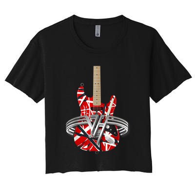 Classic Guitar Vintage Tee 1960s Outfits Women's Crop Top Tee