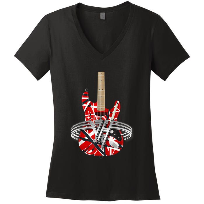 Classic Guitar Vintage Tee 1960s Outfits Women's V-Neck T-Shirt