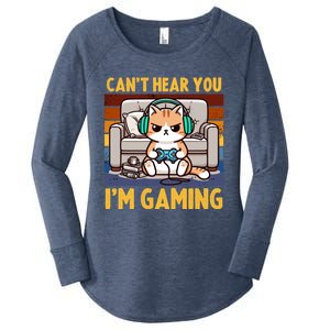 Cat Gamer Video Games Gaming I CanT Hear You IM Gaming Cool Gift Women's Perfect Tri Tunic Long Sleeve Shirt