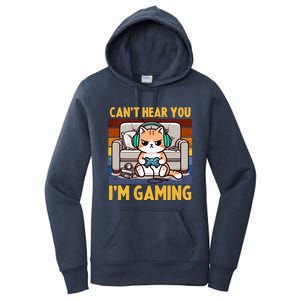 Cat Gamer Video Games Gaming I CanT Hear You IM Gaming Cool Gift Women's Pullover Hoodie